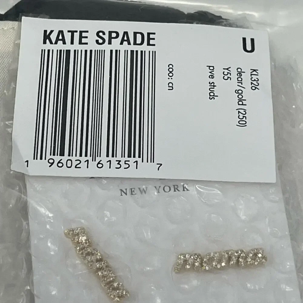 Kate Spade Mama Said Pavé Stud Earrings Gold Clear CZ | NWT Perfect Gift for Mom